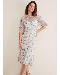 Phase Eight - 's Maia Floral Embroidered Midi Dress - Lyst