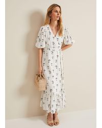 Phase Eight - Nelly Linen Wrap Midi Dress - Lyst