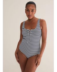 Phase Eight - Striped Ribbed Swimsuit - Lyst