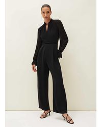 Phase Eight - Una Velvet Trim Jumpsuit - Lyst