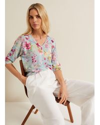Phase Eight - 's Flossie Floral Linen Top - Lyst