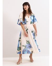 Phase Eight - Adeline Floral Linen Blend Midi Dress - Lyst