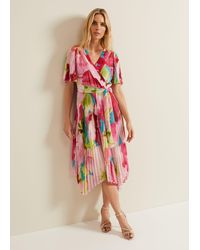Phase Eight - Kendall Floral Pleat Midi Dress - Lyst