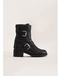 Phase Eight - Alaska Leather Biker Boots - Lyst