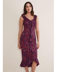 Phase Eight - Viola Ditsy Frill Dress - Lyst