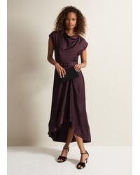 Phase Eight - Sabrianna Satin Midi Dress - Lyst