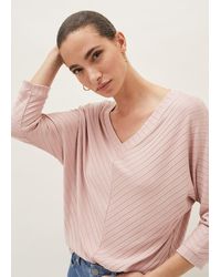 Phase Eight - 's Ana V-neck Ribbed Top - Lyst