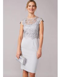 phase eight green ellise lace bodice dress