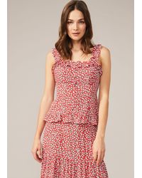 Phase Eight - Callista Ditsy Floral Frill Cami Blouse - Lyst