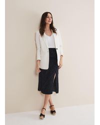 Phase Eight - Spot Print Midi Ruched Skirt - Lyst
