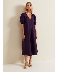 Phase Eight - Lotty Puff Sleeve Midi Dress - Lyst