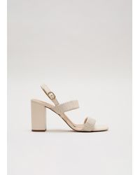 Phase Eight - Leather Double Strap Block Heel Sandal - Lyst