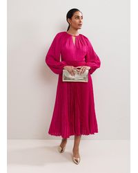 Phase Eight - Petite Faye Textured Pleat Dress - Lyst