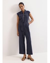 Phase Eight - Luiza Denim Wide-Leg Jumpsuit - Lyst