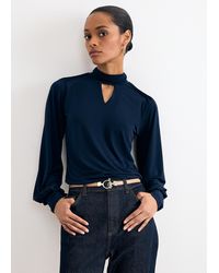 Phase Eight - Ilaria Drape Sleeve Keyhole Top - Lyst