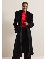 Phase Eight - Zylah Faux Fur Collar Wool Long Coat - Lyst