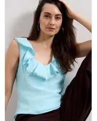 Phase Eight - Rhona Ruffle Linen Blouse - Lyst