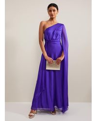 Phase Eight - Darby Silk One Shoulder Maxi Dress - Lyst
