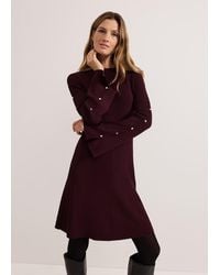 Phase Eight - Romy Studd Sleeve Knit Shift Dress - Lyst