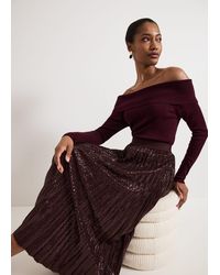 Phase Eight - Alaina Sequin Pleated Skirt - Lyst