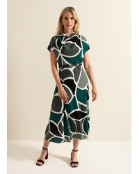 Phase Eight - Zaynab Swirl Cowl Neck Midi Dress - Lyst