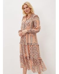 Phase Eight - Ailsa Geometric Print Chiffon Midi Dress - Lyst