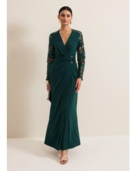 Phase Eight - 's Ilona Dark Green Sequin Maxi Dress - Lyst