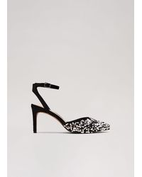 Phase Eight - Velvet & Sequin Pointed Ankle Strap Shoe - Lyst