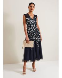 Phase Eight - Ellen Blossom Beaded Midi Dress - Lyst