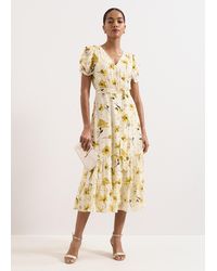 Phase Eight - Azalea Fil Coupe Floral Midi Dress - Lyst