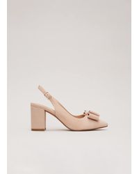 Phase Eight - Bow Front Slingback Block Heel Shoes - Lyst