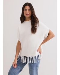 Phase Eight - Myleene Fringe Knit Tabard - Lyst