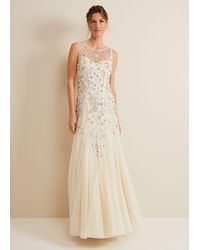 Phase Eight - 's Delilah Mesh Embroidered Maxi Wedding Dress - Lyst