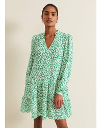 Phase Eight - Penele Leaf Print Swing Dress - Lyst
