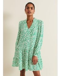 Phase Eight - Penele Leaf Print Swing Dress - Lyst
