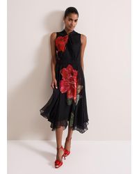 Phase Eight - Lucia Chiffon Floral Midi Dress - Lyst