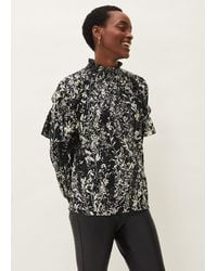 Phase Eight - Daphne Floral Frill Blouse - Lyst