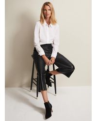 Phase Eight - 's Emeline Black Faux Leather Culottes - Lyst