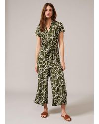 Phase Eight - Khaki Sierra Linear Floral Jumpsuit - Lyst