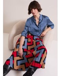 Phase Eight - Elmina Geo Pleated Midi Skirt - Lyst
