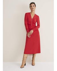 Phase Eight - Irisa Zip Ruched Midi Dress - Lyst