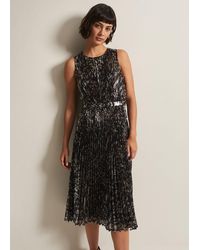 Phase Eight - Simara Leopard Sequin Pleated Midi Dress - Lyst