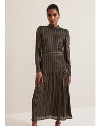 Phase Eight - Gloria Sequin Stripe Midi Dress - Lyst