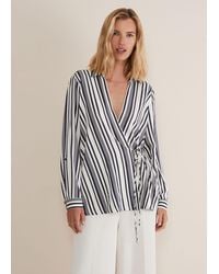 Phase Eight - Dalila Striped Wrap Blouse - Lyst