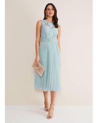 Phase Eight - Amora Lace Bodice Midi Dress - Lyst
