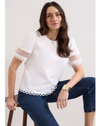 Phase Eight - Rebecca Trim Detail Short Sleeve Top - Lyst