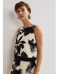 Phase Eight - Vittoria Palm Print Linen Beaded Top - Lyst