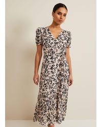 Phase Eight - Petite Amy Floral Midi Dress - Lyst