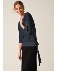 Phase Eight - Harper Shimmer Tie Side Knitted Top - Lyst