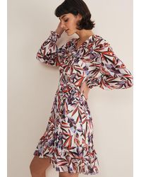 Phase Eight - Melinda Leaf Print Mini Dress - Lyst